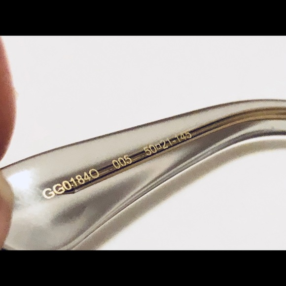 Gucci Eyeglasses Transparent Crystal, Gold 50mm - Picture 8 of 8